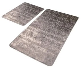 Szürke bársony fürdőszobai kilépő szett 2 db-os 60x100 cm – Mila Home