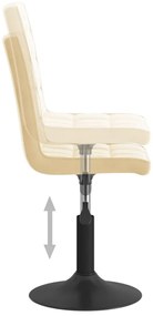 6 db krémszínű bársony forgó étkezőszék