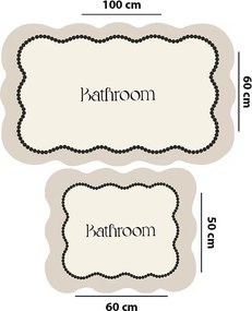 Krémszínű fürdőszobai kilépő szett 2 db-os 60x100 cm Bounde – Foutastic