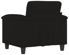 fekete mikroszálas szövet kanapéfotel 60 cm