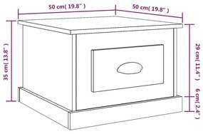 fekete szerelt fa dohányzóasztal 50x50x35 cm