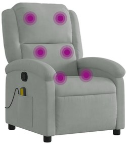 világosszürke bársony dönthető masszázsfotel