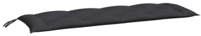 2 db fekete oxford szövet kerti padpárna 150 x 50 x 7 cm