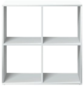 fehér szerelt fa térelválasztó könyvespolc 69,5x29x69,5 cm