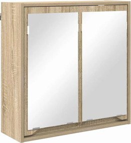 vidaXL Fürdőszobai tükörszekrény Sonoma tölgy 60 x 20 x 60 cm Faanyag