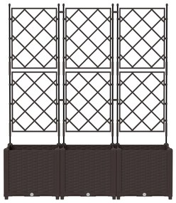 Kertvirágcserép rácsos 3 db Barna 120x40x143 cm