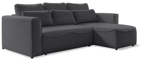 Sötétszürke kinyitható sarokkanapé (variálható) Homely Tommy – Miuform