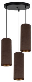 HEXE AVALO 3xE27/60W 35 cm függeszték, barna/rezes, kábellel 0105