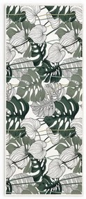 Fehér-zöld mosható futószőnyeg 80x200 cm Monstera – Oyo Concept