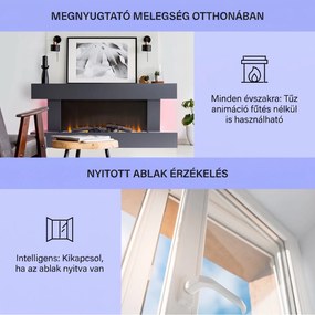 Klarstein Studio Light & Fire 1, Smart, kandalló, 1000/2000 W, MDF, WiFi Control