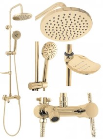 REA-P7006 - LUIS zuhanyszett arany kivitelben, csapteleppel