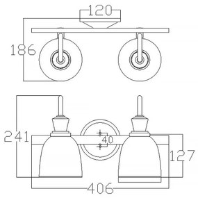 Elstead KL-CORA2-BATH - LED Fürdőszobai fali lámpa CORA 2xG9/3W/230V IP44