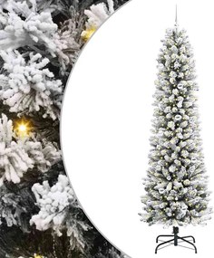 vidaXL Mű karácsonyfa 300 LED-del Fehér 240 cm PVC és Fém és Műanyag