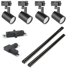 Spotlámpa sínrendszerhez LYNX 4xGU10/10W/230V fekete