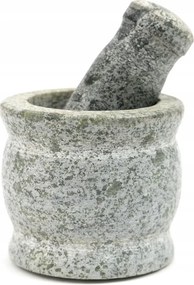 Gránit Mozsár Szürke Zöld 8cm Zúzóval