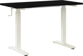 vidaXL Asztal tárolóval Fehér és Sötétbarna 120 x 60 cm Tömör Tölgyfa