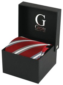 Selyem nyakkendő Giori Milano RS0804, piros és fehér