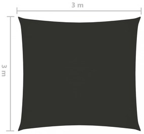 antracitszürke négyzet alakú oxford-szövet napvitorla 3 x 3 m