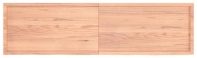 világosbarna kezelt tömör tölgyfa fali polc 220 x 60 x (2-6) cm