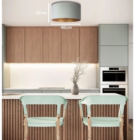 Duolla - Mennyezeti lámpa ROLLER 1xE27/15W/230V á. 40 cm világoszöld/arany