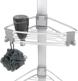 Matt ezüstszínű teleszkópos alumínium fürdőszobai polc Purio – Wenko