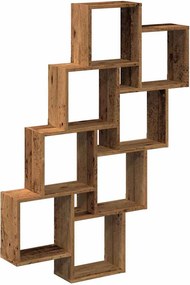 vidaXL antik fa színű szerelt fa fali kocka polcok 90x15x119,5 cm