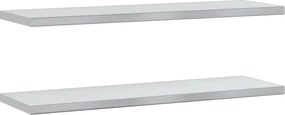 vidaXL 2 db ezüstszínű rozsdamentes acél fali polc 100 x 30 x 3 cm