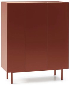 Piros magas komód tölgyfa dekorral 95x120 cm Arista – Teulat