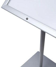 Étlap vitrin 2 x A4, felső kártyával, alumínium