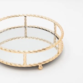 KÉSZLET 3x Dekoratív tálca átm. 27/33/37 cm arany