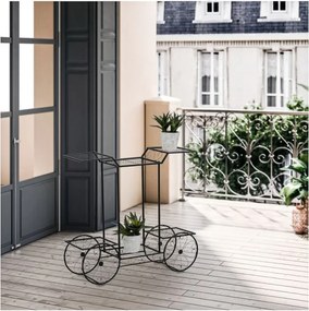 STILISTA Virágcserép állvány kocsi 77 x 75 x 28 cm acél