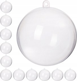 12x Akril Gömb Akril Gömbök Átlátszó Műanyag Deco Gömbök 11 cm