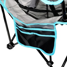 Összecsukható kempingasztal + szék szürke/kék