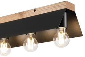 Mennyezeti lámpa ESME 5xE27/15W/230V fekete/tölgy