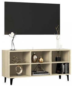 sonoma tölgy színű TV-szekrény fémlábakkal 103,5 x 30 x 50 cm