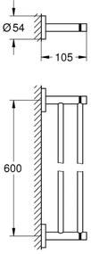 GROHE 41203000 - START kétkaros törölközőtartó, 654 mm, fényes króm