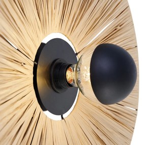 Rusztikus fali lámpa fekete kötéllel 45 cm - Leia