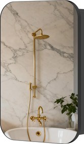 HOMCOM fali tükörszekrény, fekete — állítható polcok és halk záródás, 40 x 10 x 60 cm | Aosom