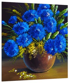 Kék virágok a vázában (30x30 cm)
