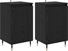 vidaXL Széf 2 pcs Fekete tölgy 40 x 35 x 70 cm Műszaki fa és vas