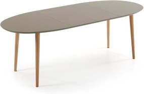 Oakland szürke ovális bővíthető étkezőasztal, 140 x 90 cm - Kave Home