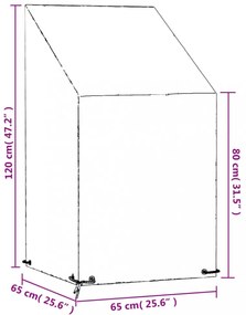 polietilén kerti szék huzat 8 fűzőlyukkal 65 x 65 x 80/120 cm