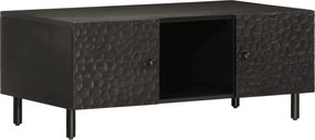 vidaXL fekete tömör mangófa dohányzóasztal 100 x 54 x 40 cm