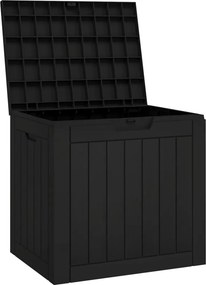 vidaXL fekete polipropilén kerti tárolóláda 55,5x43x53 cm