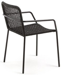 Bomer fekete acélszerkezetű kerti szék - Kave Home