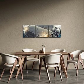 Audi autó képe - szürke (órával) (90x30 cm)