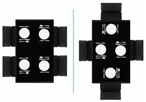 Étkezőasztal szett 4 db kárpitozott szék üveg asztallap fekete BC FUR-138-258-BLACK