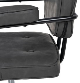 Antracitszürke bőrutánzat irodai szék – Ixia