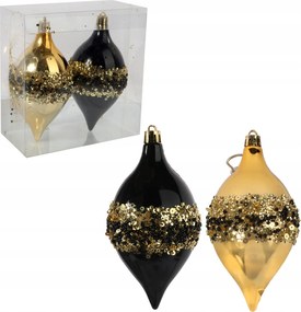 2 db-os műanyag gömb szett fekete-arany