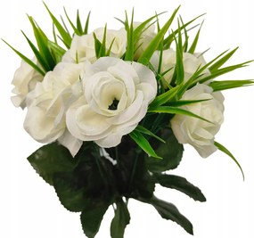 Műrózsa csokor fehér 32 cm